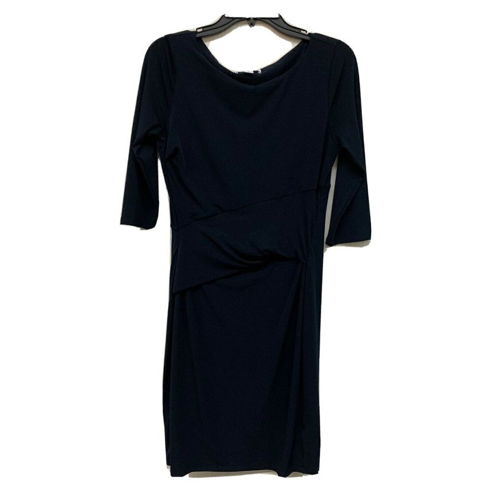 Velvet by Graham & Spencer Womens Blue Ruched Cocktail Sheath Dress